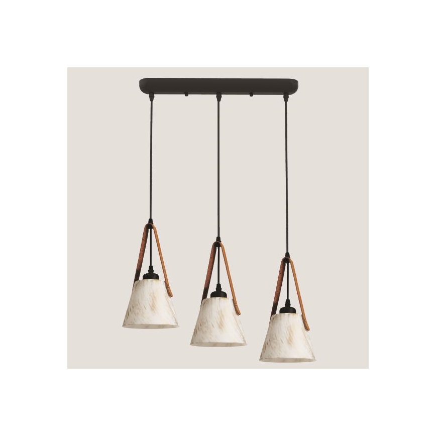 Luster na lanku 3xE27/40W/230V biela