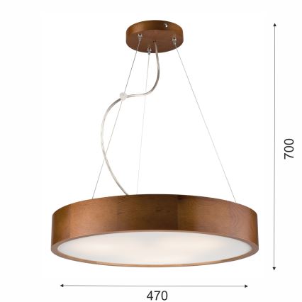 Luster na lanku 3xE27/60W/230V ø 47 cm borovica
