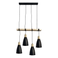 Luster na lanku 4xE27/60W/230V čierna