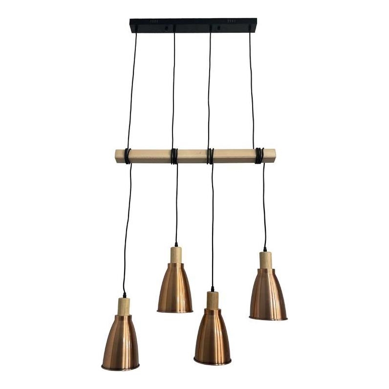 Luster na lanku 4xE27/60W/230V meď