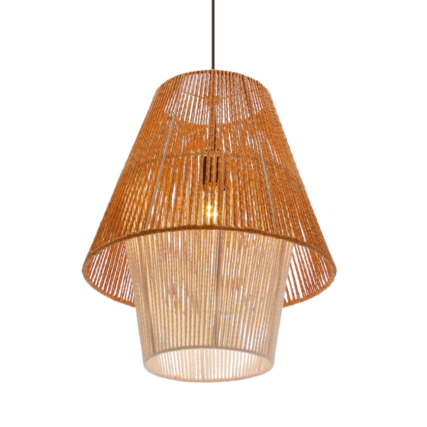 Luster na lanku AFRICA 1xE27/40W/230V priemer 40 cm hnedý/krémový