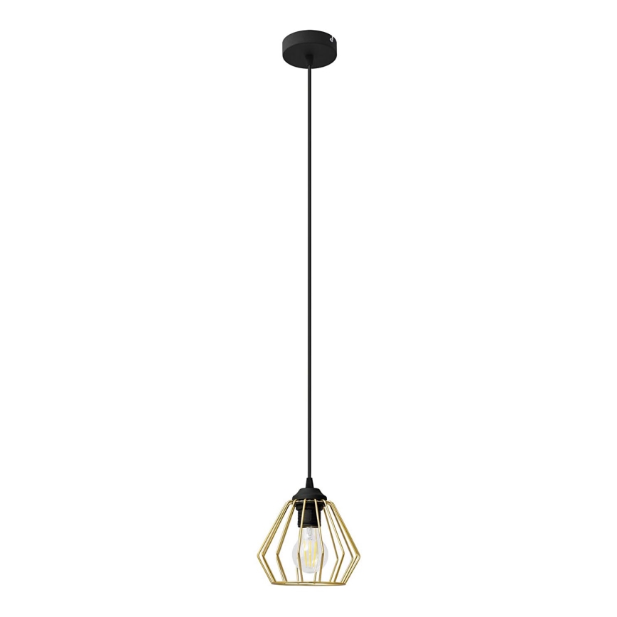 Luster na lanku AGAT 1xE27/15W/230V zlatá/čierna