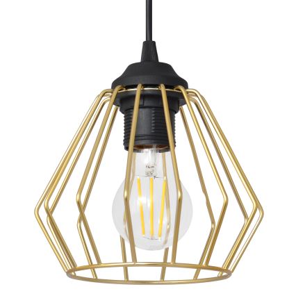 Luster na lanku AGAT 3xE27/15W/230V zlatá/čierna