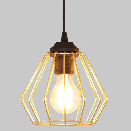 Luster na lanku AGAT 3xE27/15W/230V zlatá/čierna
