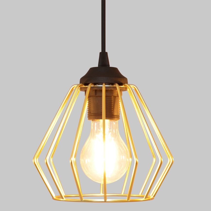 Luster na lanku AGAT 3xE27/15W/230V zlatá/čierna