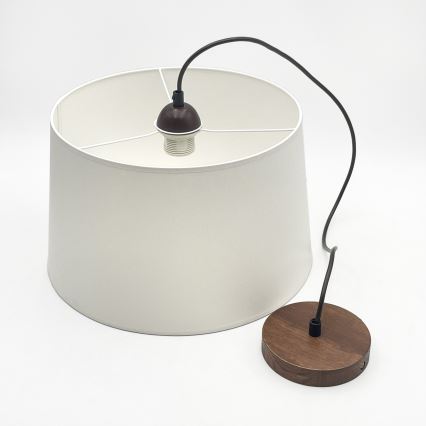 Luster na lanku AIDA 1xE27/60W/230V pr. 35 cm dub/orech/biela