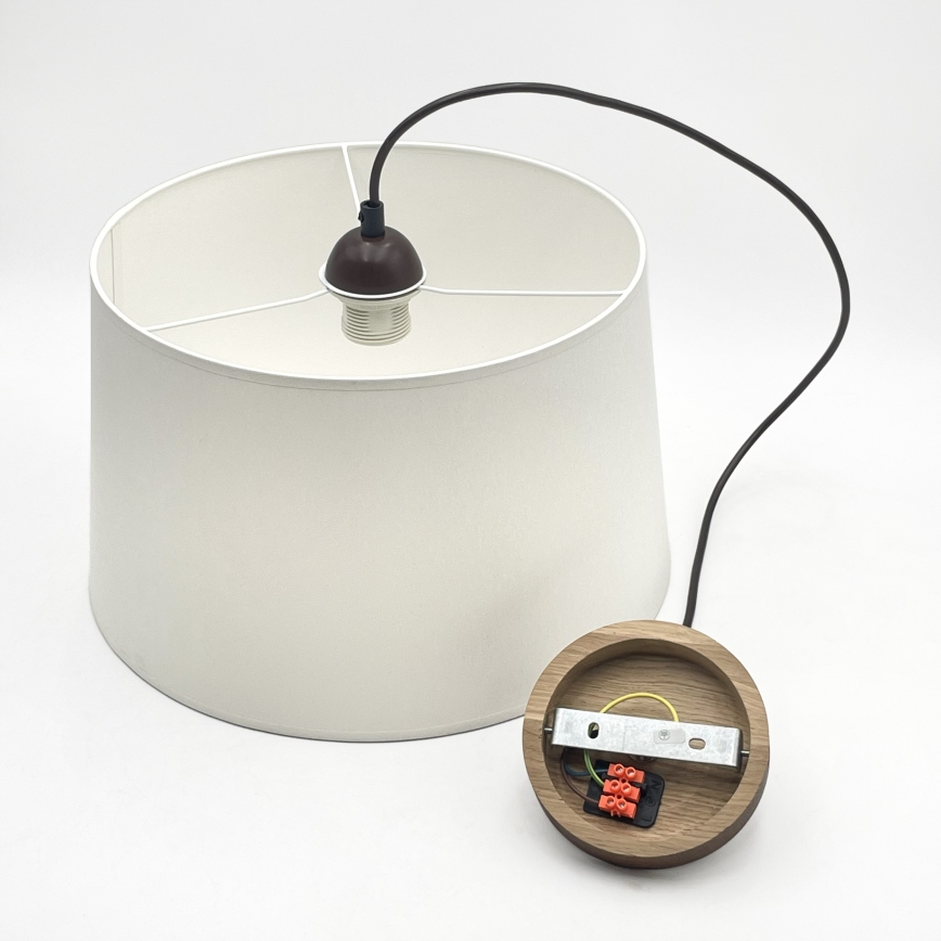 Luster na lanku AIDA 1xE27/60W/230V pr. 35 cm dub/orech/biela