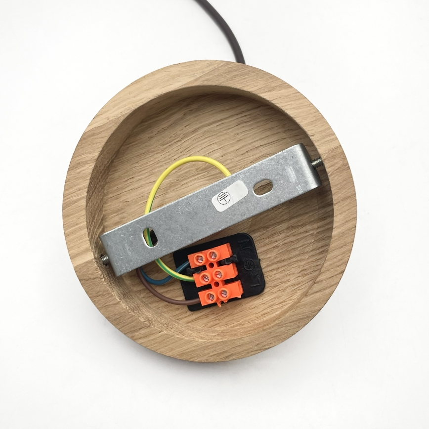 Luster na lanku AIDA 1xE27/60W/230V pr. 35 cm dub/orech/biela