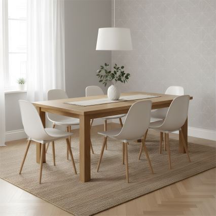 Luster na lanku AIDA 1xE27/60W/230V priemer 35 cm dub/biela