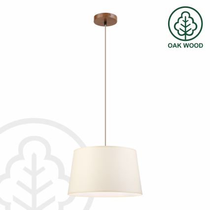 Luster na lanku AIDA, 1×E27/15W/230V, priemer 35 cm, dub/krémová