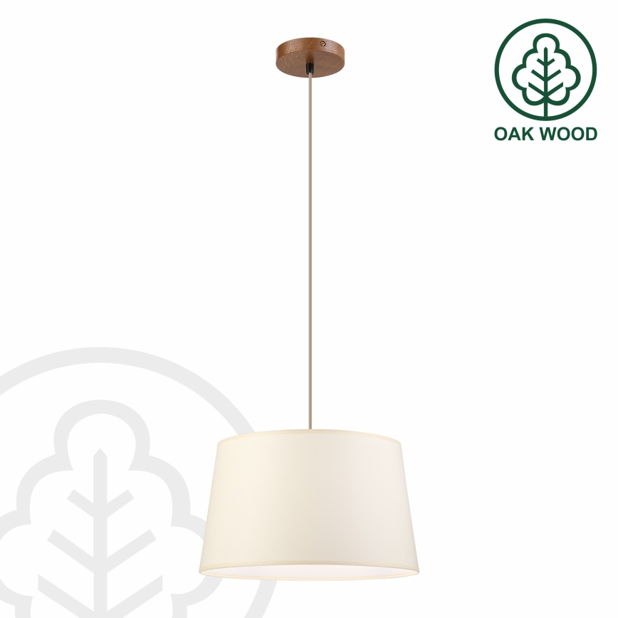Luster na lanku AIDA, 1×E27/15W/230V, priemer 35 cm, dub/krémová