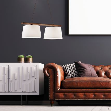 Luster na lanku AIDA 2xE27/60W/230V pr. 35 cm dub/orech