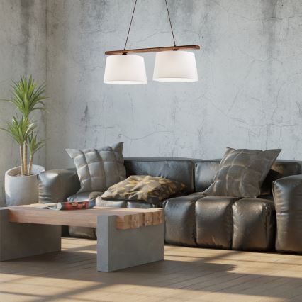 Luster na lanku AIDA 2xE27/60W/230V pr. 35 cm dub/orech