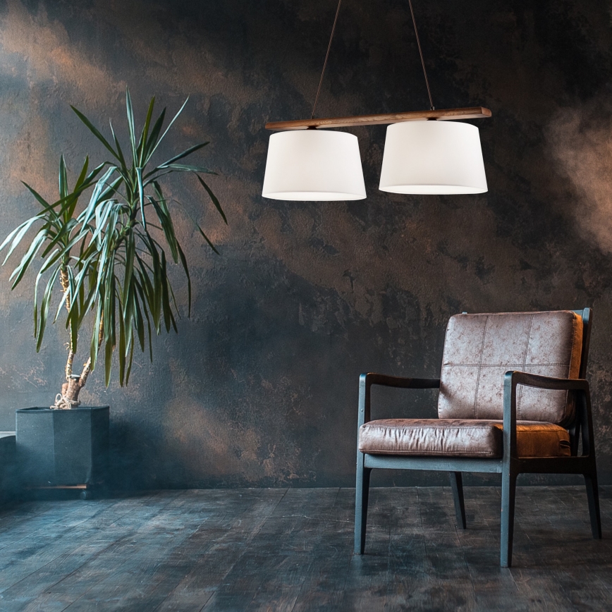 Luster na lanku AIDA 2xE27/60W/230V pr. 35 cm dub/orech