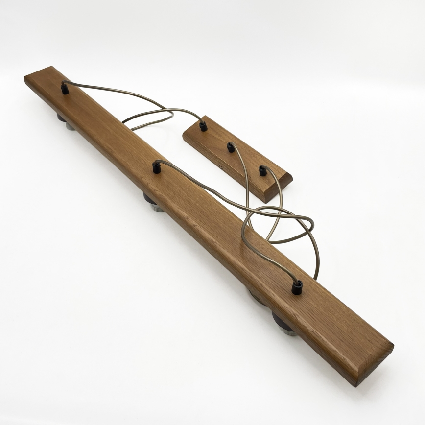 Luster na lanku AIDA 3xE27/15W/230V pr. 25 cm dub/rafia