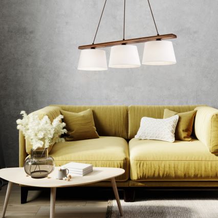 Luster na lanku AIDA 3xE27/60W/230V orech - FSC certifikované