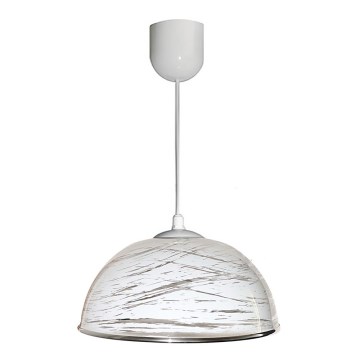 Luster na lanku AKRYL KS 1xE27/60W biela abstrakt Luster na lanku AKRYL KS 1xE27/60W biela abstrakt