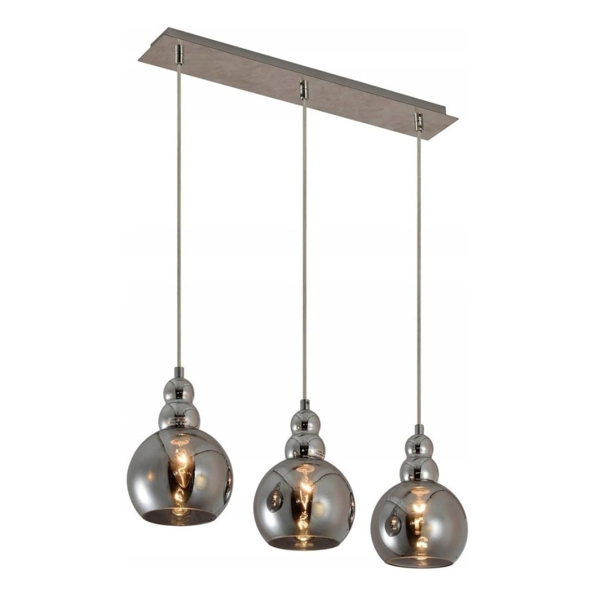 Luster na lanku AKSO 3xE14/40W/230V matný chróm