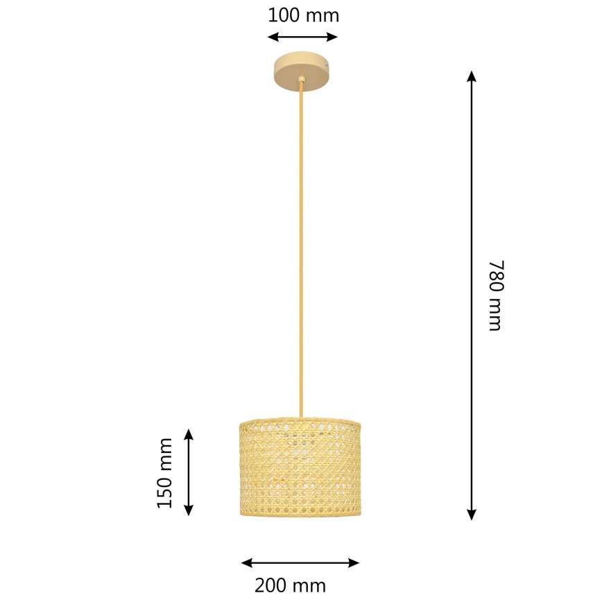 Luster na lanku ALBA 1xE27/15W/230V pr. 20 cm ratan