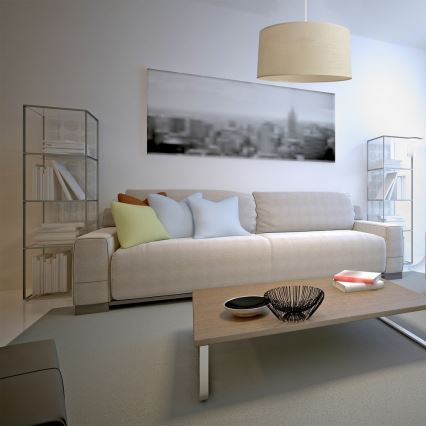 Luster na lanku ALBA 1xE27/15W/230V pr. 40 cm béžová