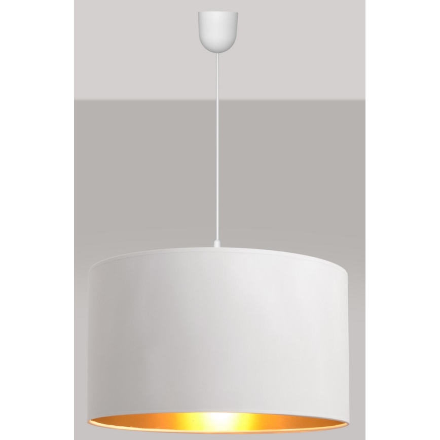 Luster na lanku ALBA 1xE27/15W/230V pr. 45 cm biela/zlatá
