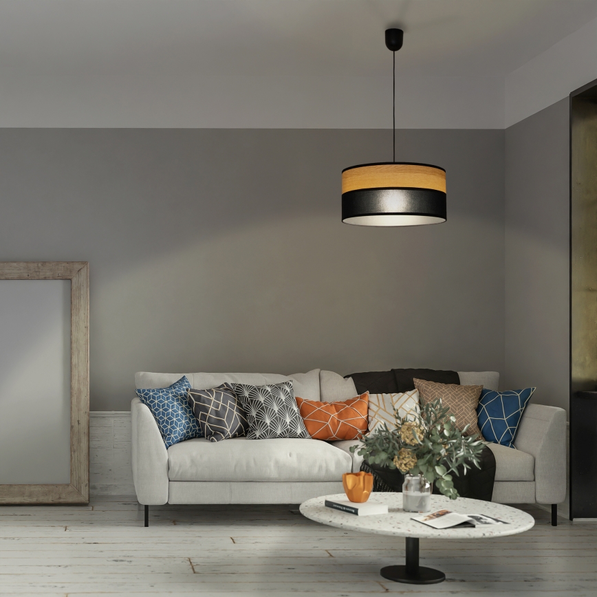 Luster na lanku ALBA 1xE27/15W/230V pr. 45 cm čierna/hnedá