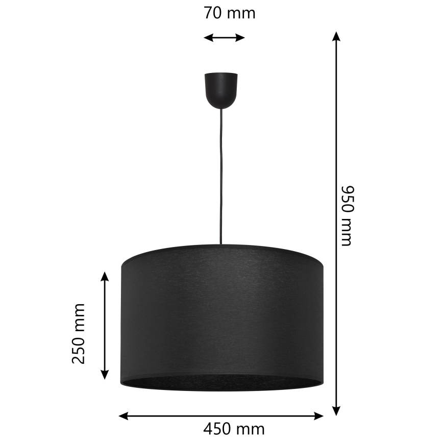 Luster na lanku ALBA 1xE27/15W/230V pr. 45 cm čierna