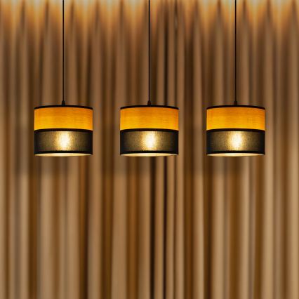 Luster na lanku ALBA 3xE27/15W/230V čierna/hnedá