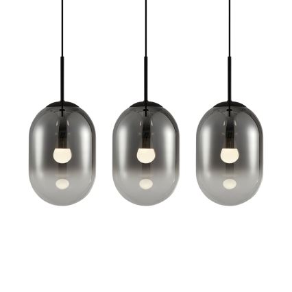 Luster na lanku ALIAS 3xE14/40W/230V čierna/šedá