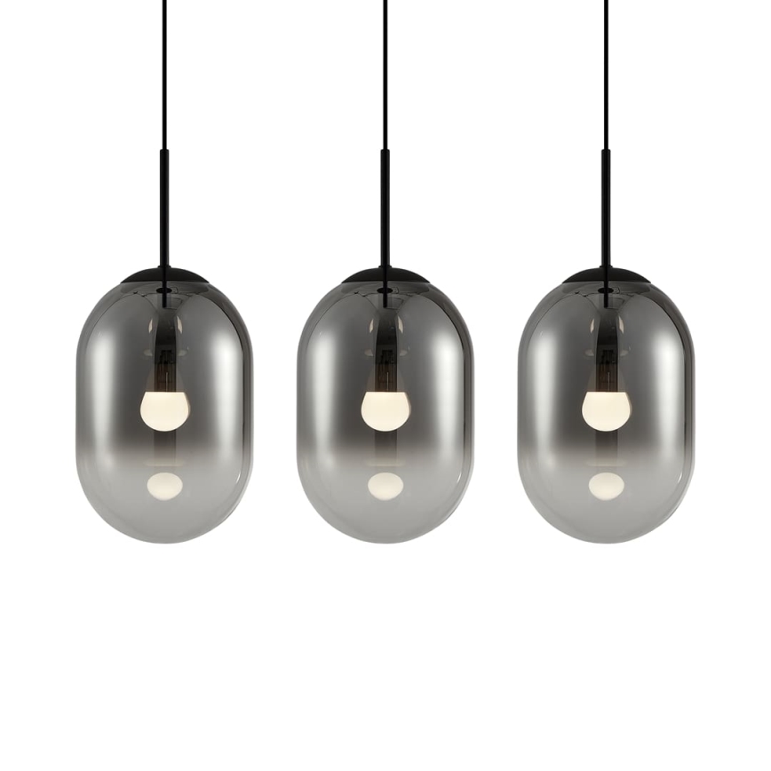 Luster na lanku ALIAS 3xE14/40W/230V čierna/šedá