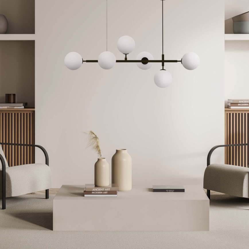 Luster na lanku ALISA 6xE14/40W/230V čierny