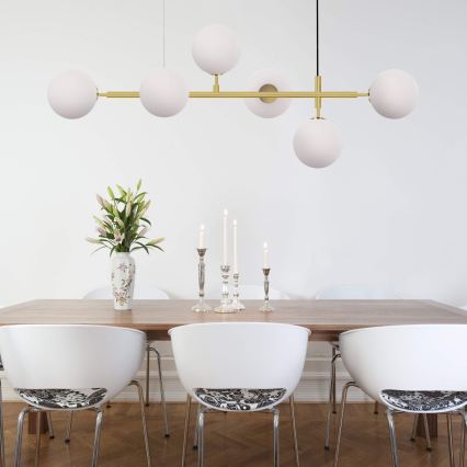 Luster na lanku ALISA 6xE14/40W/230V zlatý