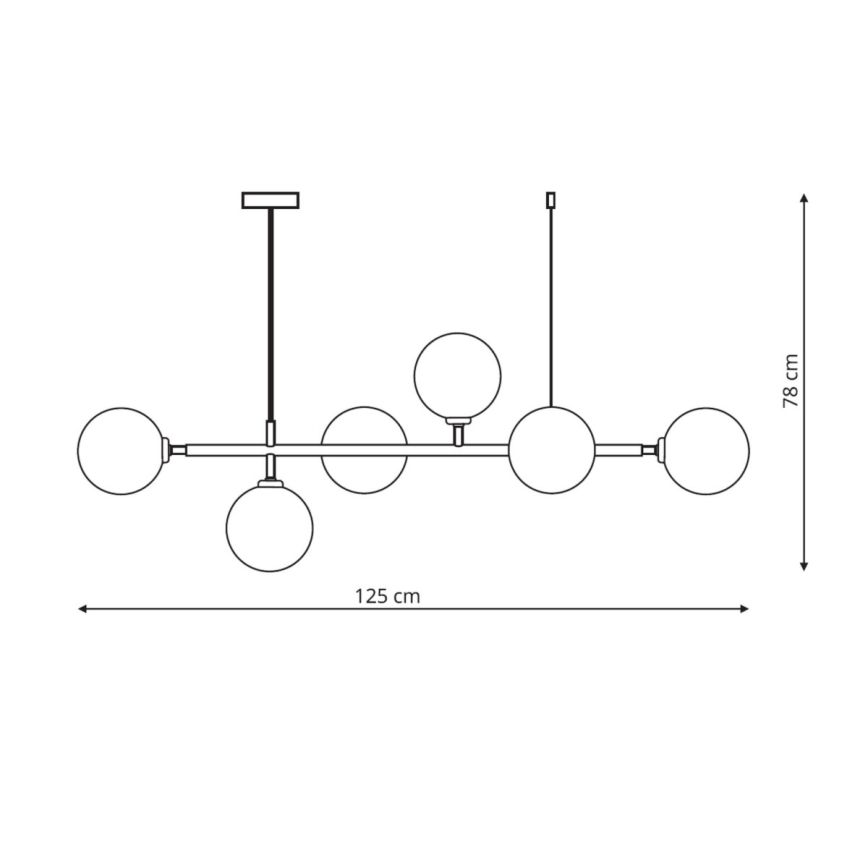 Luster na lanku ALISA 6xE14/40W/230V zlatý
