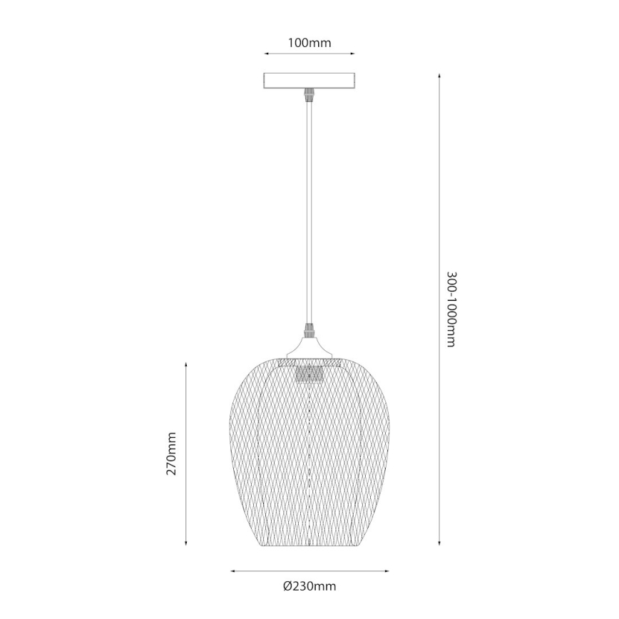 Luster na lanku ALMA 1xE27/60W/230V pr. 23 cm bambus