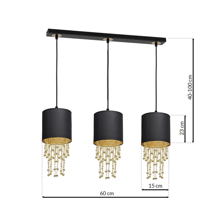 Luster na lanku ALMERIA 3xE27/60W/230V