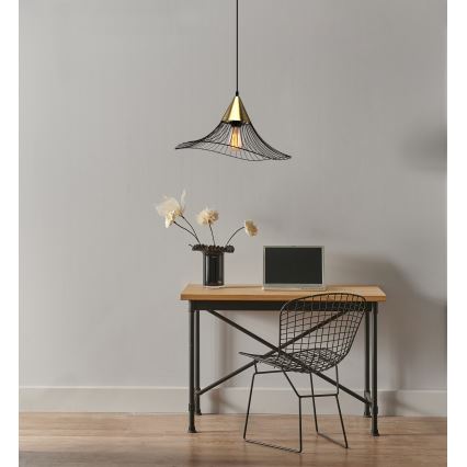 Luster na lanku ALURA 1xE27/60W/230V pr. 50 cm čierna