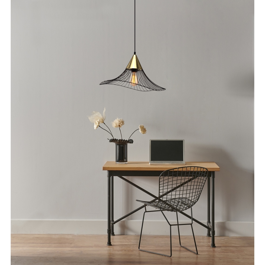 Luster na lanku ALURA 1xE27/60W/230V pr. 50 cm čierna