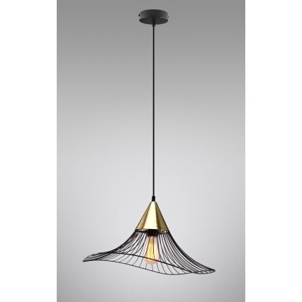 Luster na lanku ALURA 1xE27/60W/230V pr. 50 cm čierna