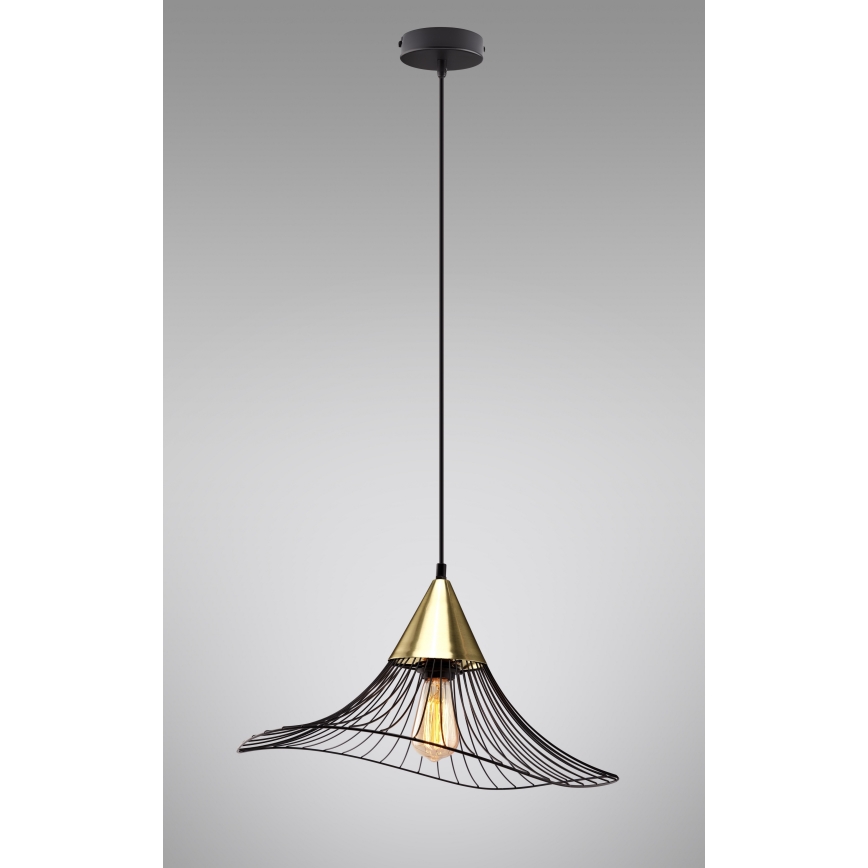 Luster na lanku ALURA 1xE27/60W/230V pr. 50 cm čierna