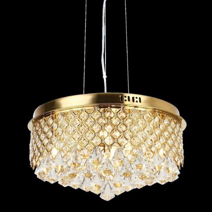 Luster na lanku AMAPOLI 7xG9/28W/230V pr. 45 cm zlatá