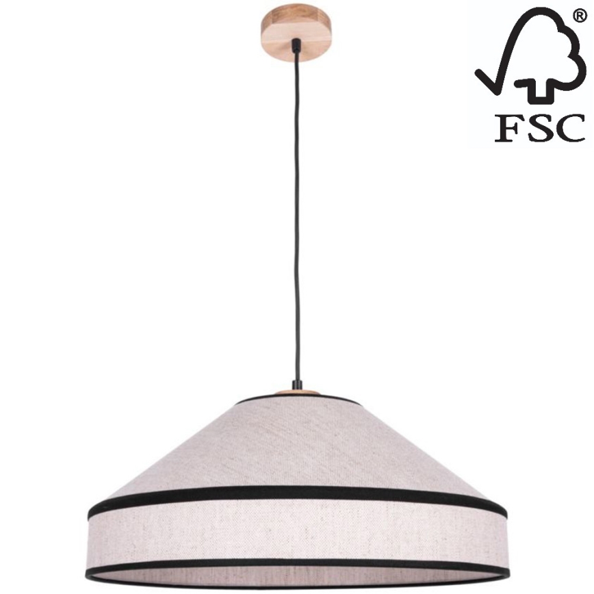 Luster na lanku AMIGO 1xE27/60W/230V dub – FSC certifikované