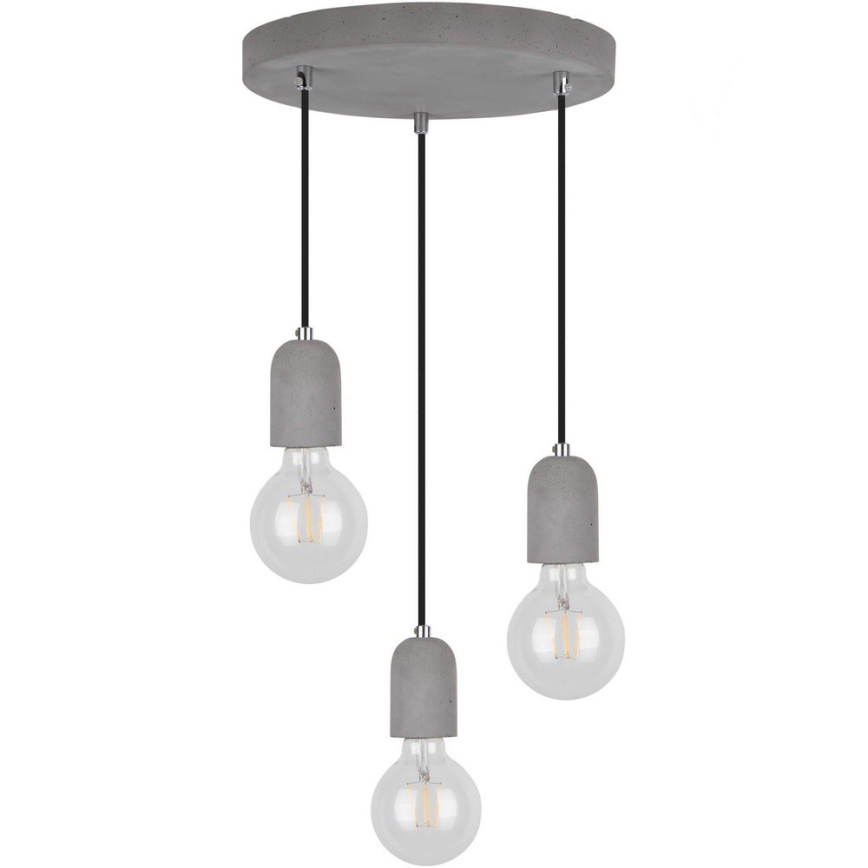 Luster na lanku AMORY 3xE27/60W/230V betón
