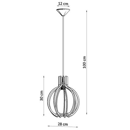 Luster na lanku ARANCIA 1xE27/60W/230V