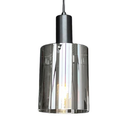 Luster na lanku ARCADIA 1xE27/60W/230V pr. 13 cm čierna/dymová