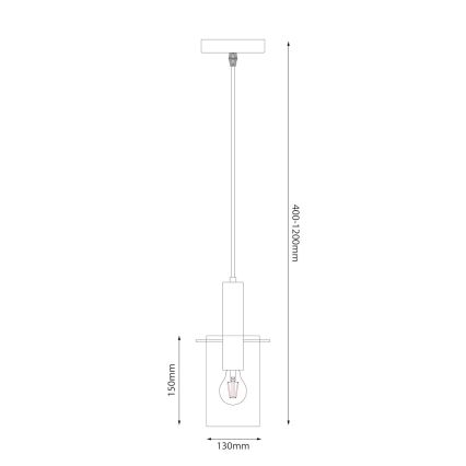 Luster na lanku ARCADIA 1xE27/60W/230V pr. 13 cm čierna/dymová