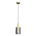 Luster na lanku ARCADIA 1xE27/60W/230V pr. 13 cm zlatá/dymová