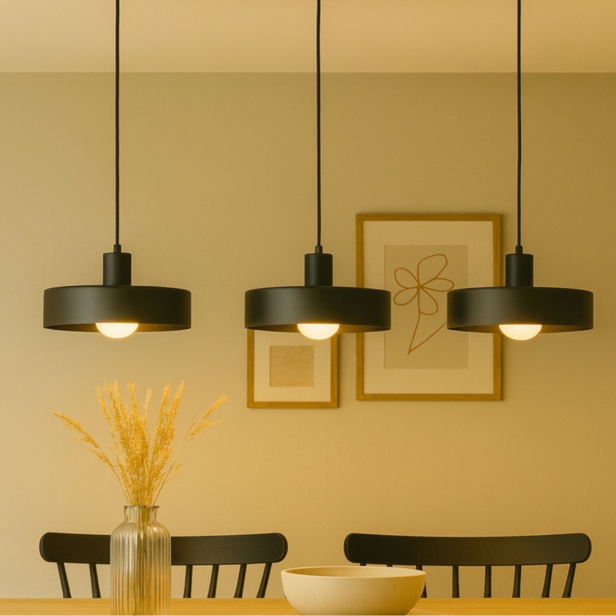 Luster na lanku ARCANE 3xE27/60W/230V čierna