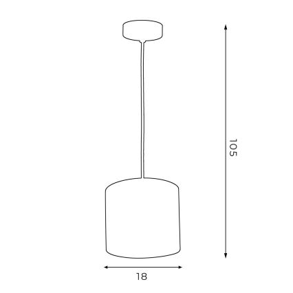 Luster na lanku ARDEN 1xE27/60W/230V pr. 18 cm čierna/biela