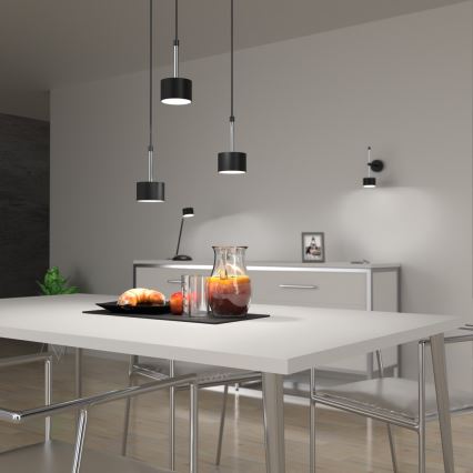 Luster na lanku ARENA 3xGX53/11W/230V čierna/lesklý chróm