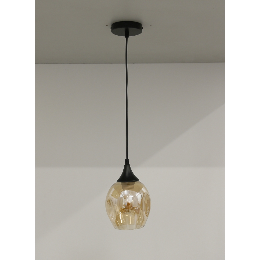 Luster na lanku ASPA 1xE27/40W/230V čierna